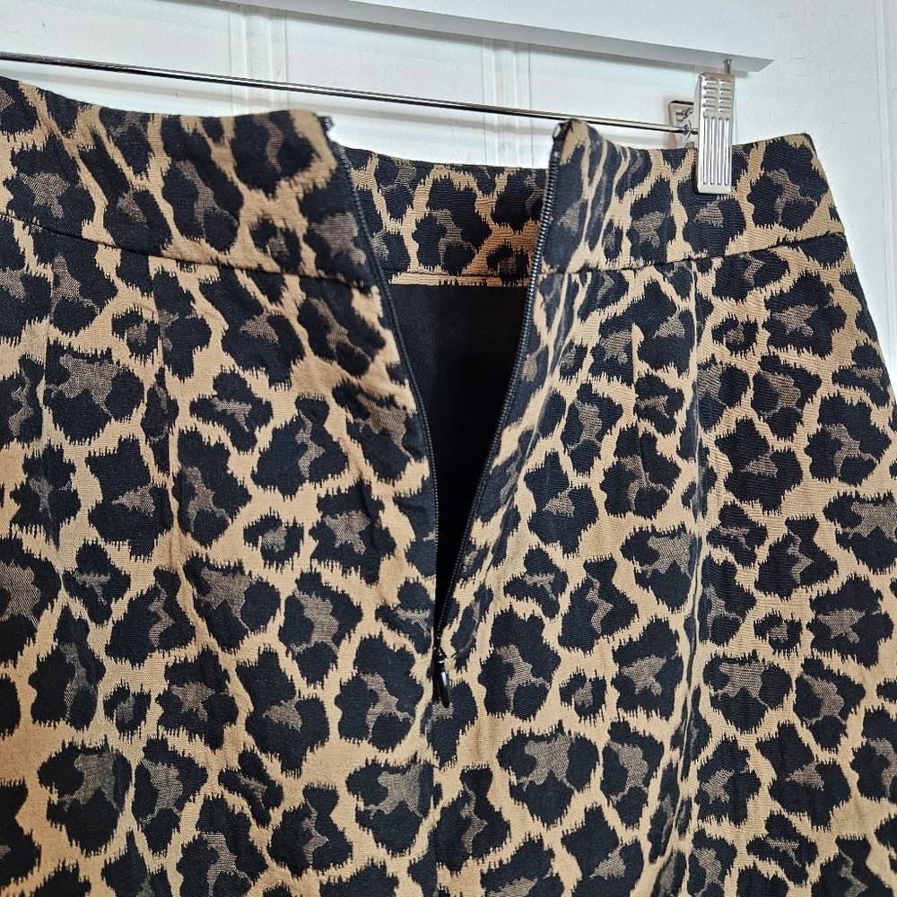 Talbots Cheetah Print A-Line Skirt 10P Canvas Petite Leopard Above Knee - Picture 10 of 14